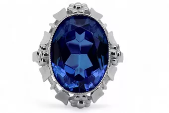 Anillo Zafiro Plata de ley 925 Artesanía vintage vrc043s